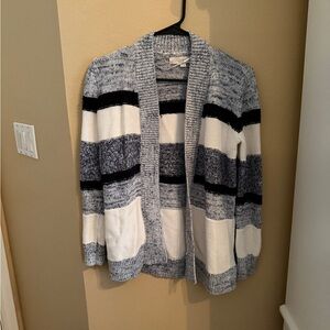 Loft Blue Striped Cardigan